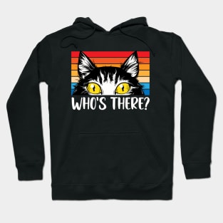 WHO'S THERE? Retro Black Cat,Cat paws, For lovers of cat paws Hoodie